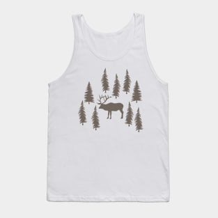 Elk In Forest (Rustic) Tank Top